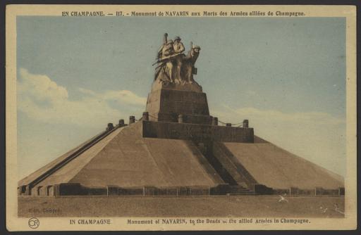 Le monument aux morts des armées de Champagne ou ossuaire de Navarin, sculpture de Réal del Sarte (sur les communes de Sommepy-Tahure, Sainte-Marie-à-Py et Souain-Perthes-les-Hurlus).